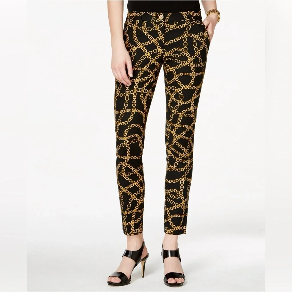 NWOT. MICHAEL Michael Kors. Keegan Chain Print Miranda Pants. Size 12.